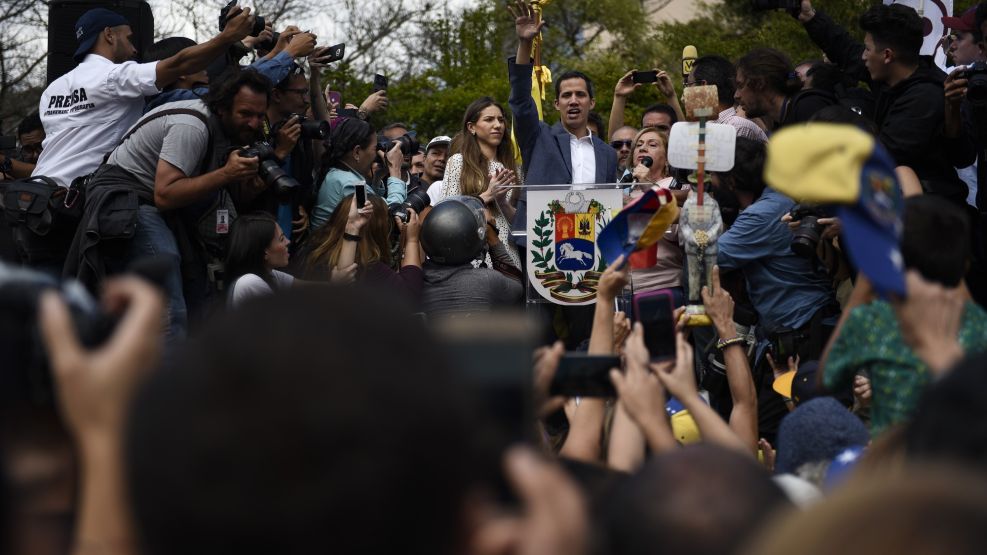National Assembly President Juan Guaido Holds Rally As United Nations Meets To Discuss Situation In Venezuela 