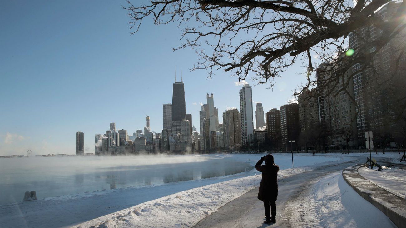 La temperatura llegó a los -30°C, con una sensación térmica de -46°C a causa del viento helado.