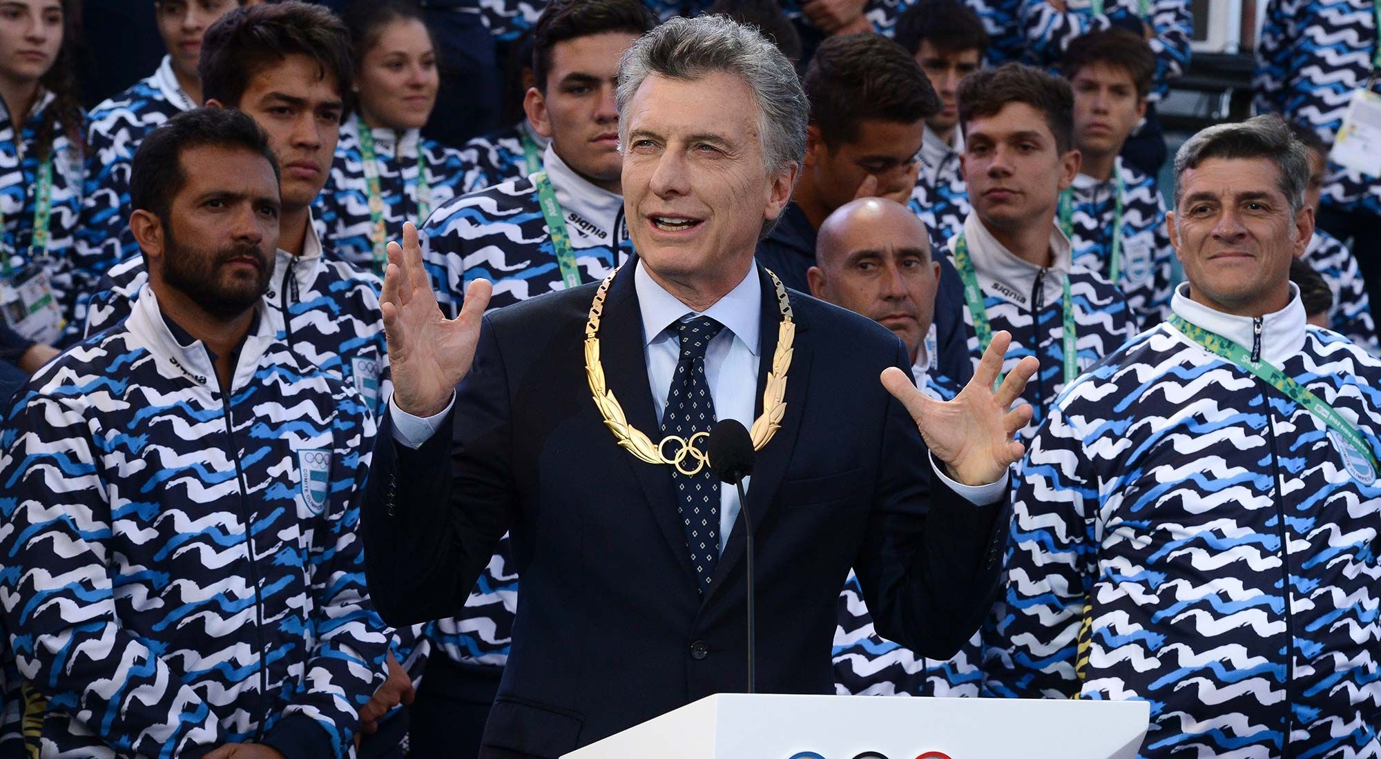 El presidente Mauricio Macri en los Juegos Olímpicos de la Juventud.