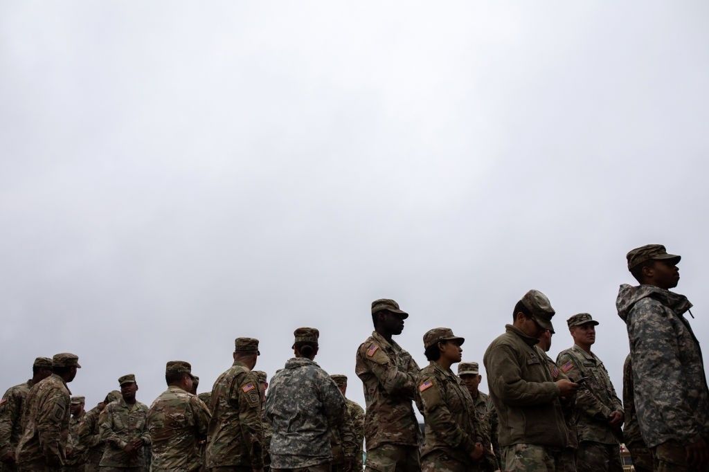 Troops Deployed To U.S. Mexican Border In Texas Celebrate Thanksgiving