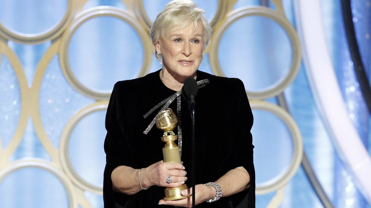 Glenn Close recibe el Golden Globe por su actuación en The wife