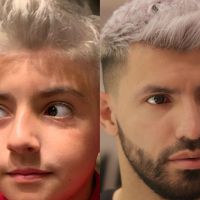 ¡Igualito a papá! Bejamín Agüero se tiñó el pelo como el Kun
