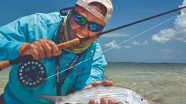 En la isla Grand Bahama fuimos en flycast tras estos esquivos ejemplares. También capturamos otras especies de los cayos, arrecifes y atolones.