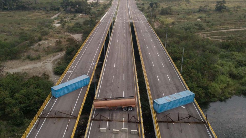 Bloqueo en puente fronterizo en Venezuela