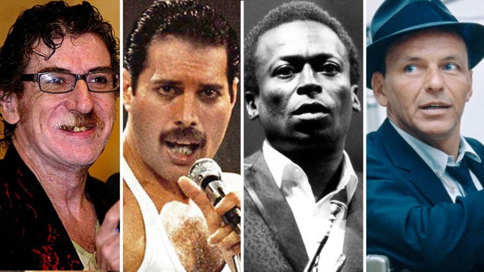 Charly García, Freddie Mercury, Miles Davies y Frank Sinatra