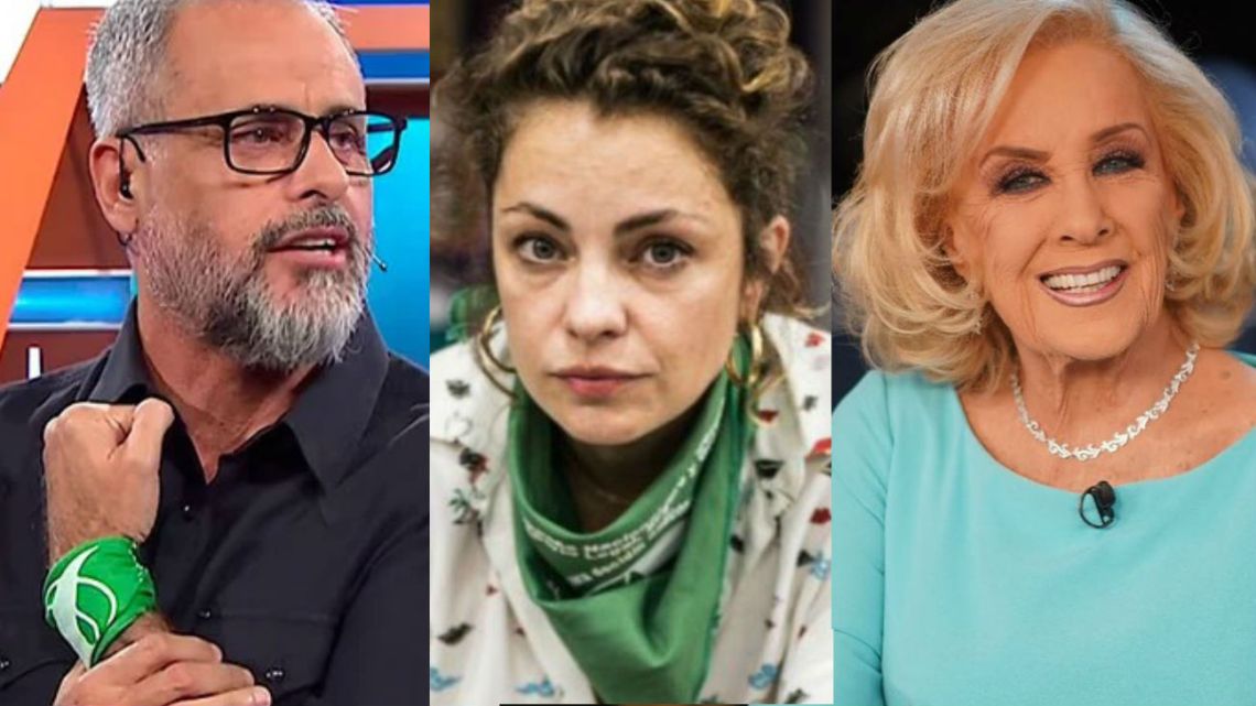 Dolores Fonzi y Jorge Rial apoyan el aborto legal, Mirtha está en contra.