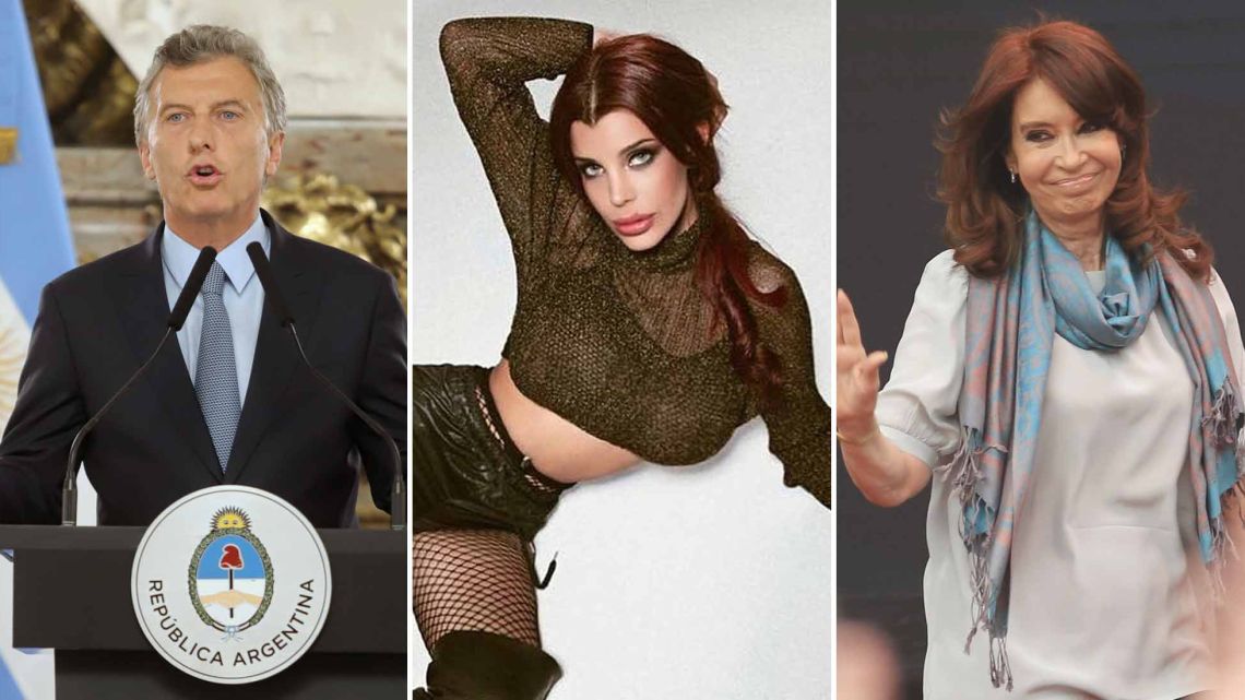 Mauricio Macri, Charlotte Caniggia y Cristina Fernández de Kirchner