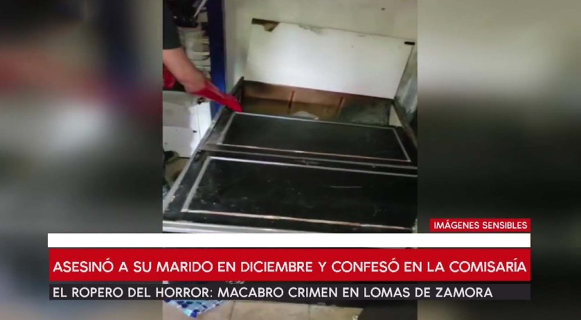 Una mujer mató a la pareja y escondió el cuerpo con cemento en un ropero