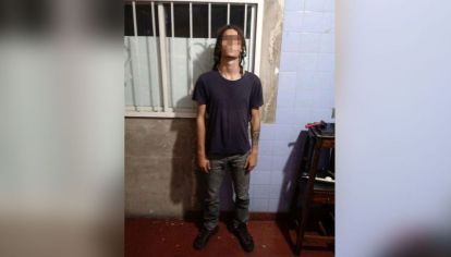 Dante, el hijo de Federica Pais, tras ser detenido.