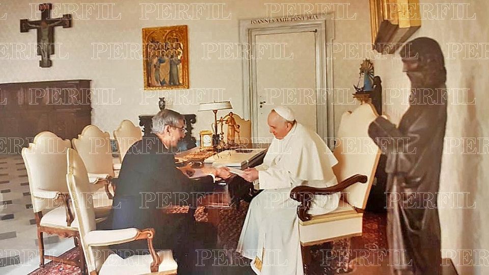 A solas. Francisco recibió esta semana a Nelson Castro, en medio de la cumbre anti pederastía.