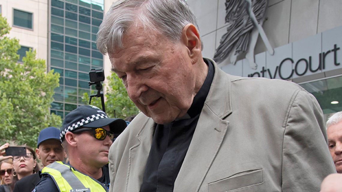 Cardinal George Pell leaves the County Court in Melbourne, Australia, on Tuesday, February 26, 2019. The most senior Catholic cleric ever charged with child sex abuse has been convicted of molesting two choirboys moments after celebrating Mass, dealing a new blow to the Catholic hierarchy's credibility after a year of global revelations of abuse and cover-up.