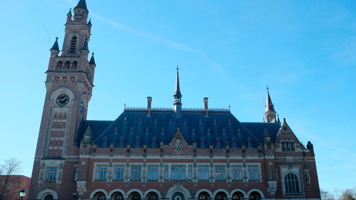 The Peace Palace, home of the International Court of Justice, in the Hague, Netherlands, Monday, Feb. 25, 2019.