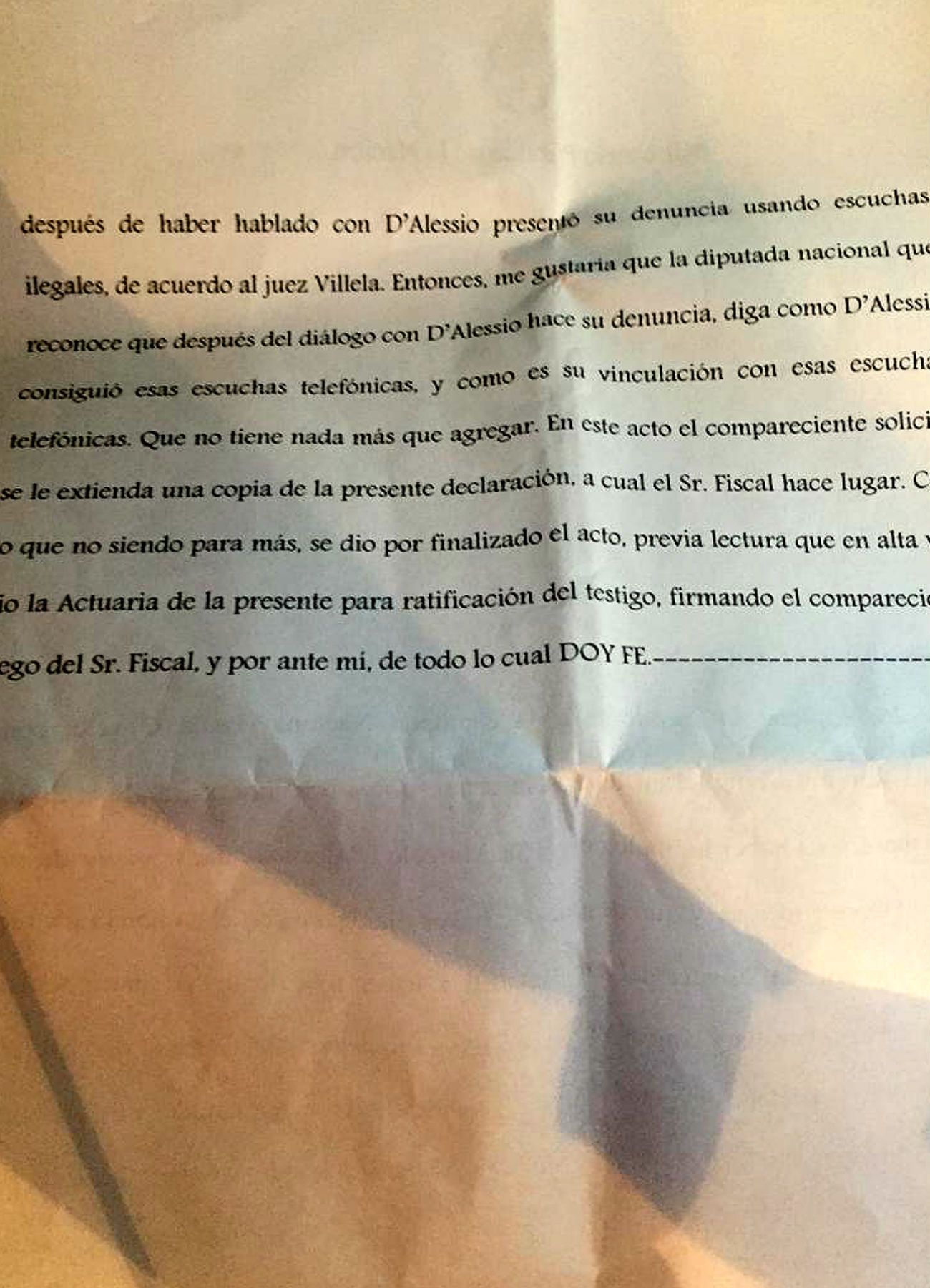 La declaración de Eduardo Valdés al fiscal Di Lello.