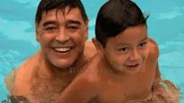 Diego Maradona y Dieguito Fernando.