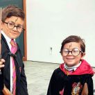 Thiago y Mateo Messi vestidos como Harry Potter