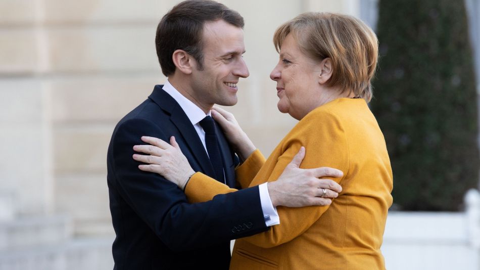Germany's Chancellor Merkel Meets France's President Macron