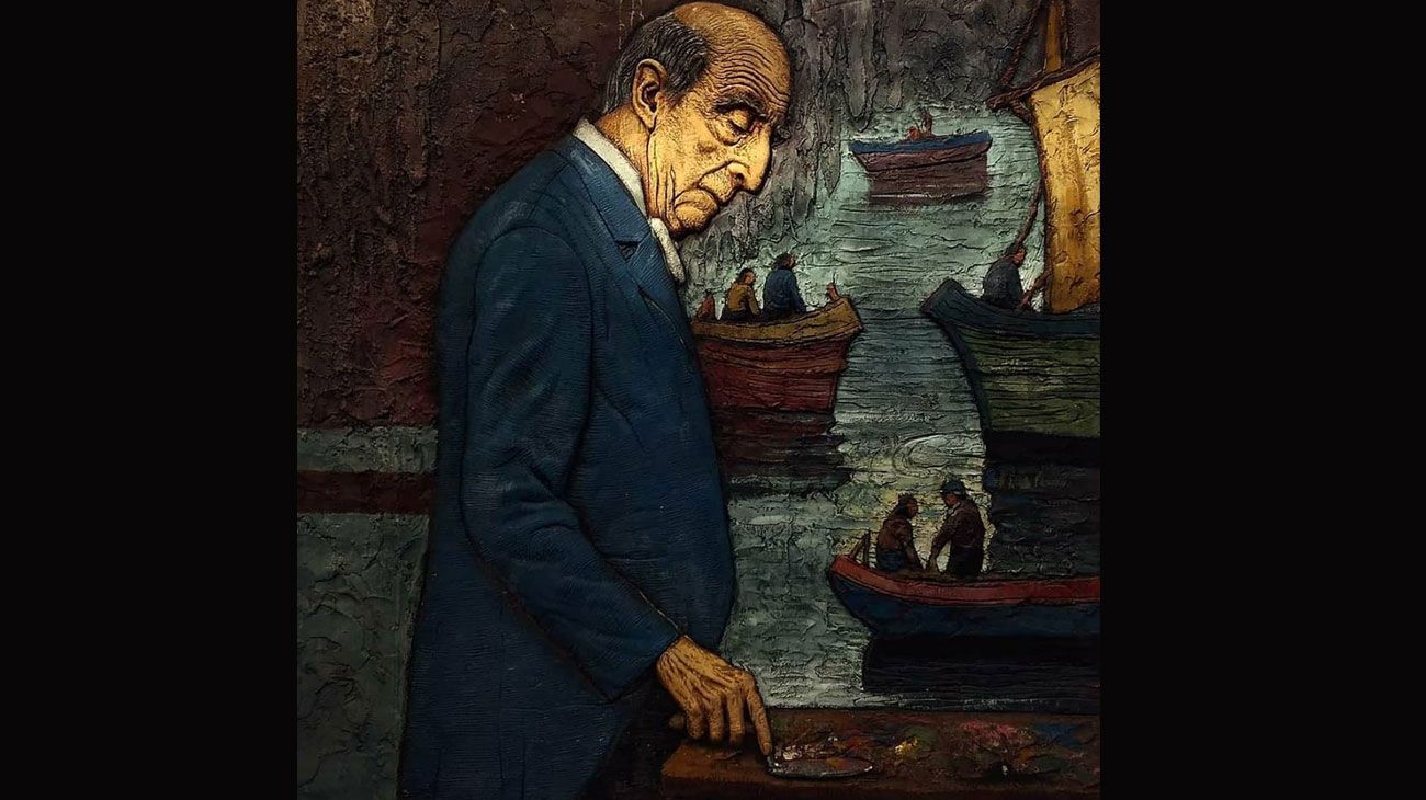 Mural ubicado en el barrio de La Boca, en homenaje a Benito Quinquela Martín.