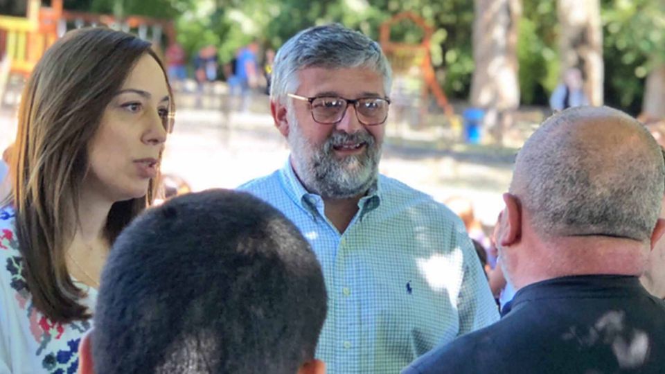 Marcelo Villegas, ministro de trabajo de provincia de Buenos Aires, junto a la gobernadora Maria Eugenia Vidal.
