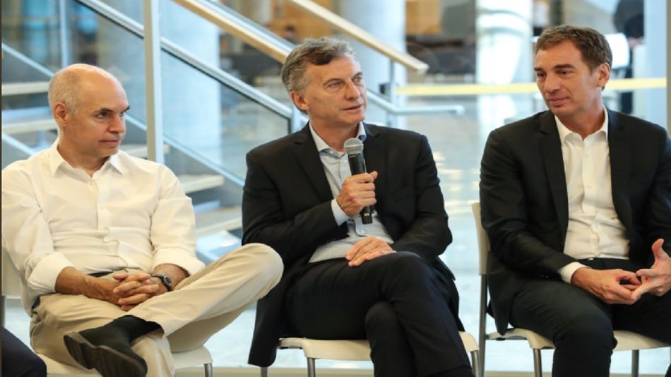 Horacio Rodríguez Larreta, Mauricio Macri y Diego Santilli.
