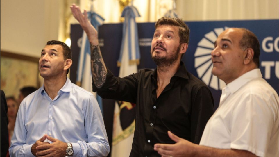 Marcelo Tinelli, Mario Leito y Juan Manzur.