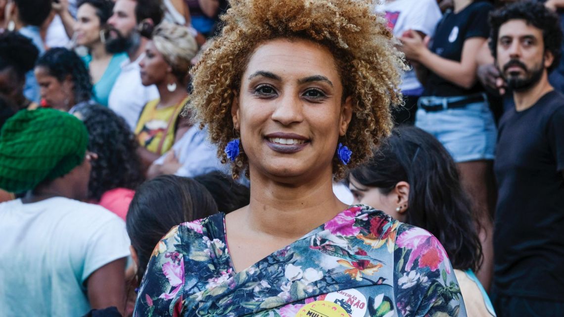 Rio de Janeiro Councilwoman Marielle Franco smiles for a photo in Cinelandia square. January 9, 2018 