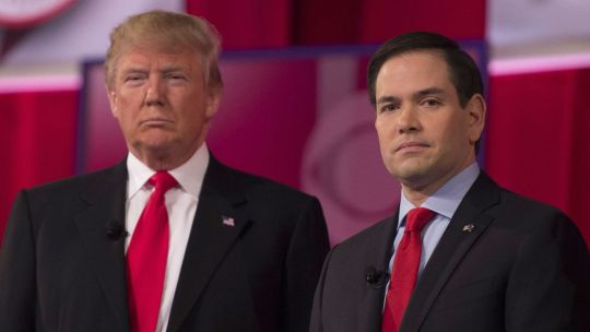 El presidente y Marco Rubio, enemigo acérrimo del castrismo