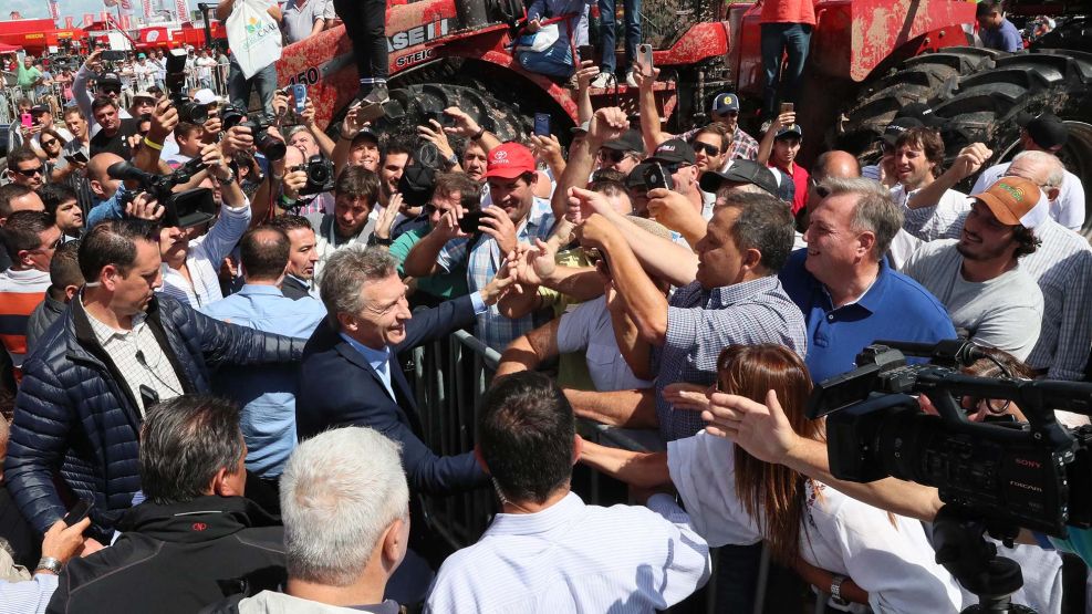 El presidente Mauricio Macri recorrió la muestra Expoagro, en el partido bonaerense de San Nicolás.