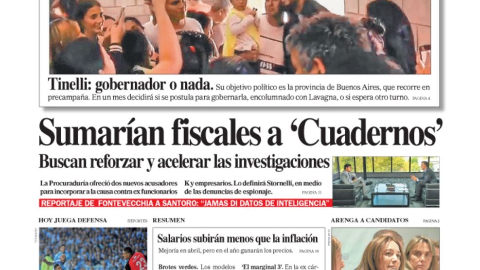 La tapa de Diario PERFIL de este domingo 17 de marzo de 2019.