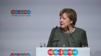 Germany's Chancellor Angela Merkel Delivers Keynote Speech at Global Solutions World Policy Forum
