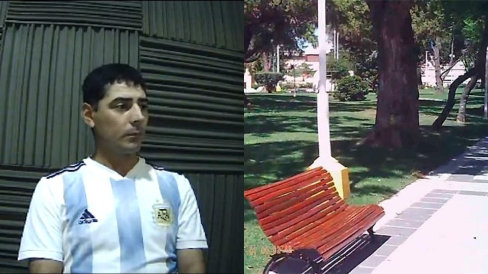 José Sánchez encontró el maletín con dinero en una plaza de Nogoyá.