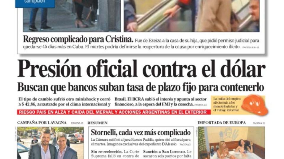 La tapa de diario PERFIL del sábado 23 de marzo de 2019.