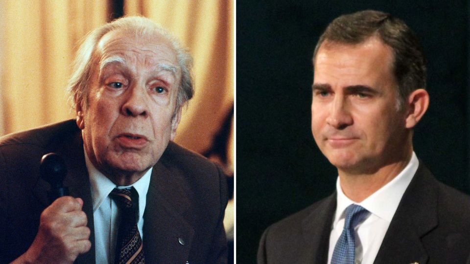 Borges , el rey de España Felipe
