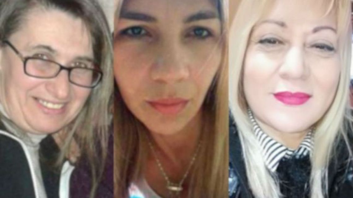 Patricia Yameta, Liliana Gonzalez and Irma Rodriguez and Carmen Lujan, three of Argentina's 13 victims of femicide in March.