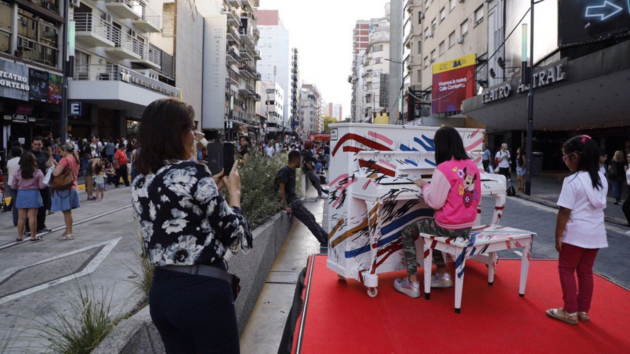 La inauguración de la nueva calle Corrientes.