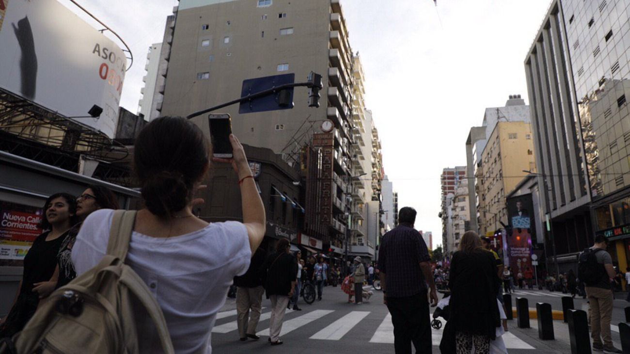 La inauguración de la nueva calle Corrientes.