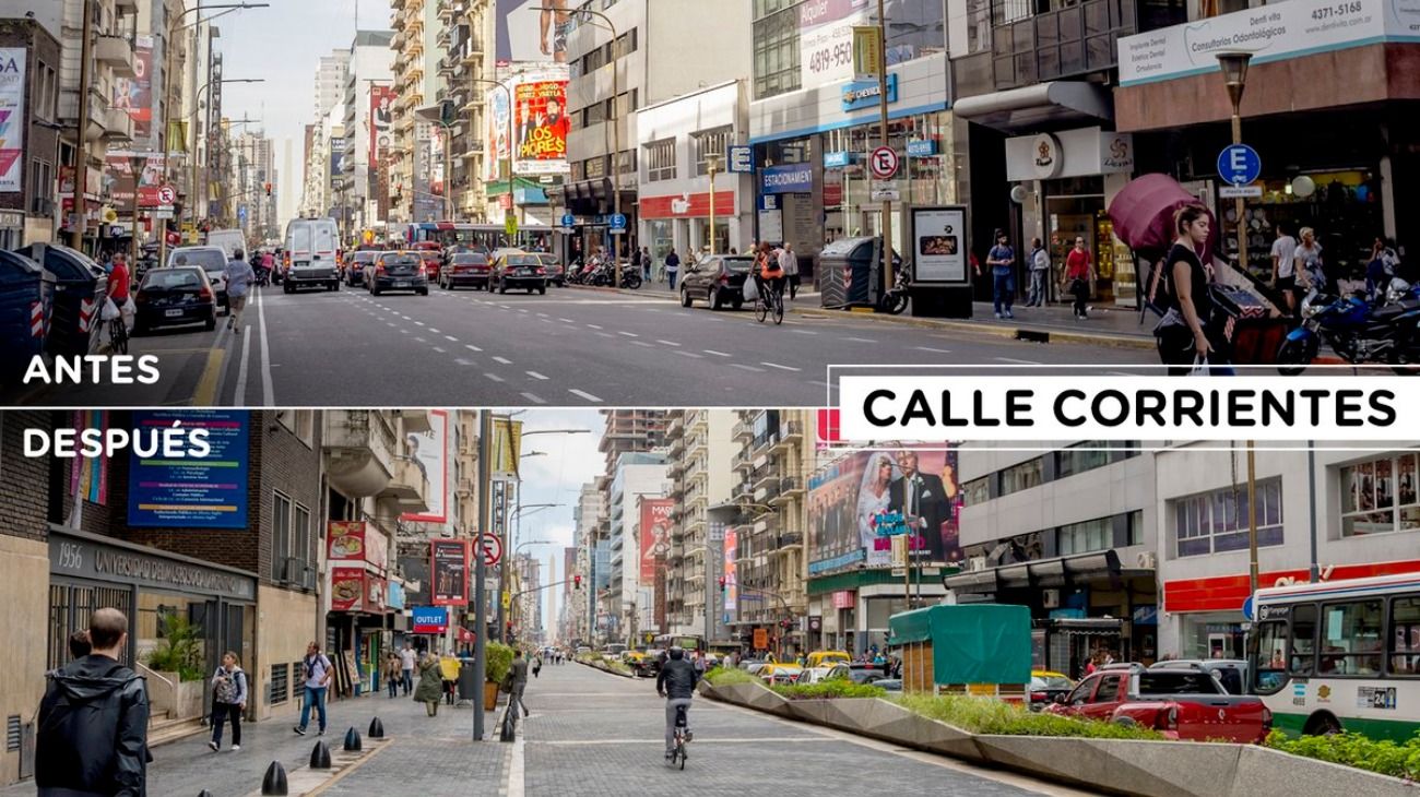 La inauguración de la nueva calle Corrientes.