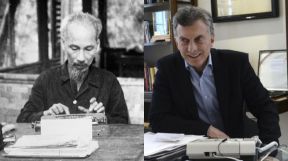 Ho Chi Minh y Mauricio Macri. En el PRO ahora reivindican las tácticas del lider guerrillero de Vietnam.
