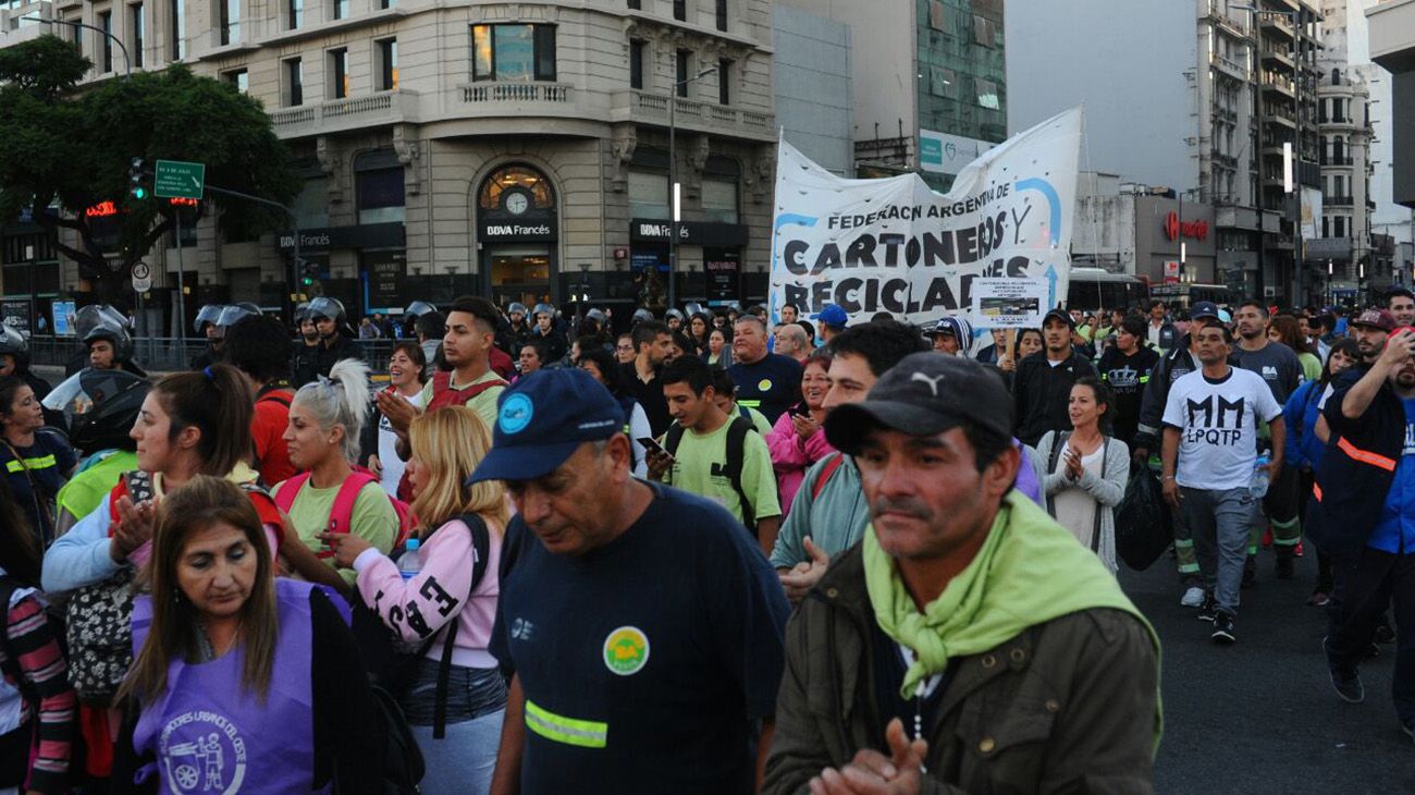 Marcha de cartoneros y recicladores 