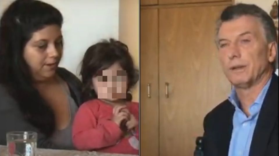 El presidente Mauricio Macri visitó a una familia antes de los anuncios económicos.