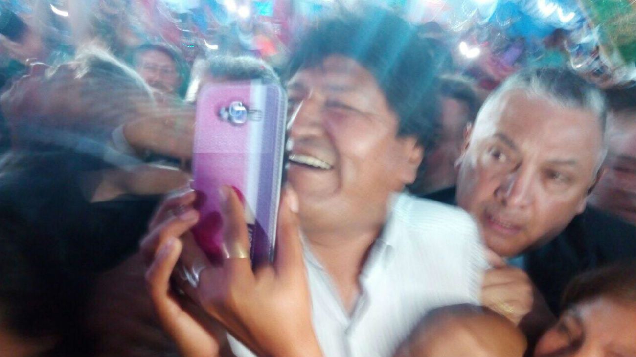 Evo Morales estuvo en un acto en La Matanza con Verónica Magario y Fernando Espinoza.