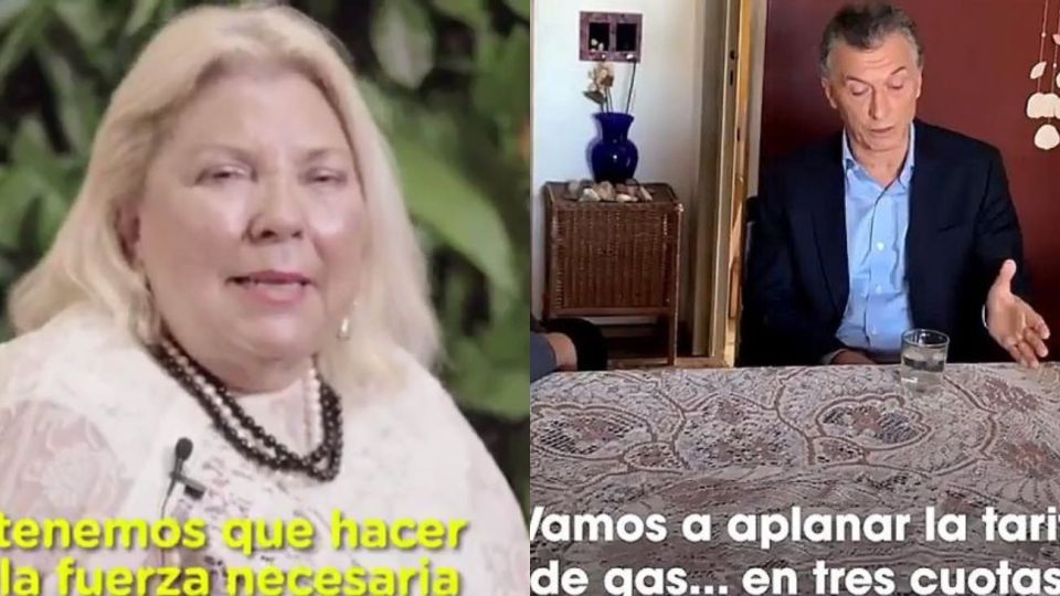 Videos de Macri y de Carrió.