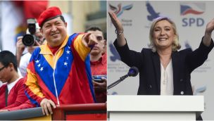 Populismo de izquierda y derecha. Hugo Chávez (Venezuela) y Marine Le Pen (Francia).