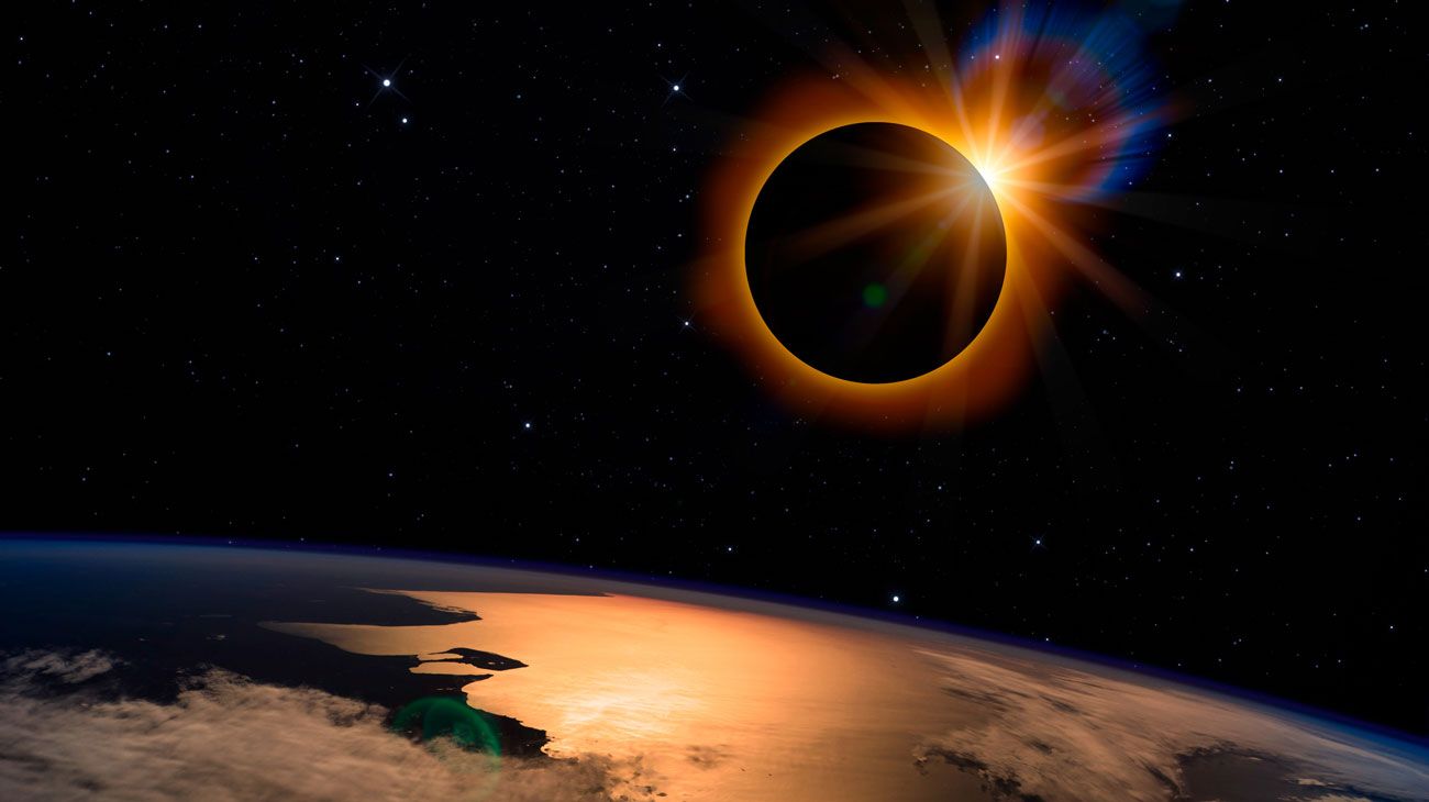 Imagen de carácter ilustrativo | Un eclipse solar se produce cuando la Luna pasa entre la Tierra y el Sol, y oscurece de modo total o parcial la imagen del Sol para un espectador en la Tierra. 