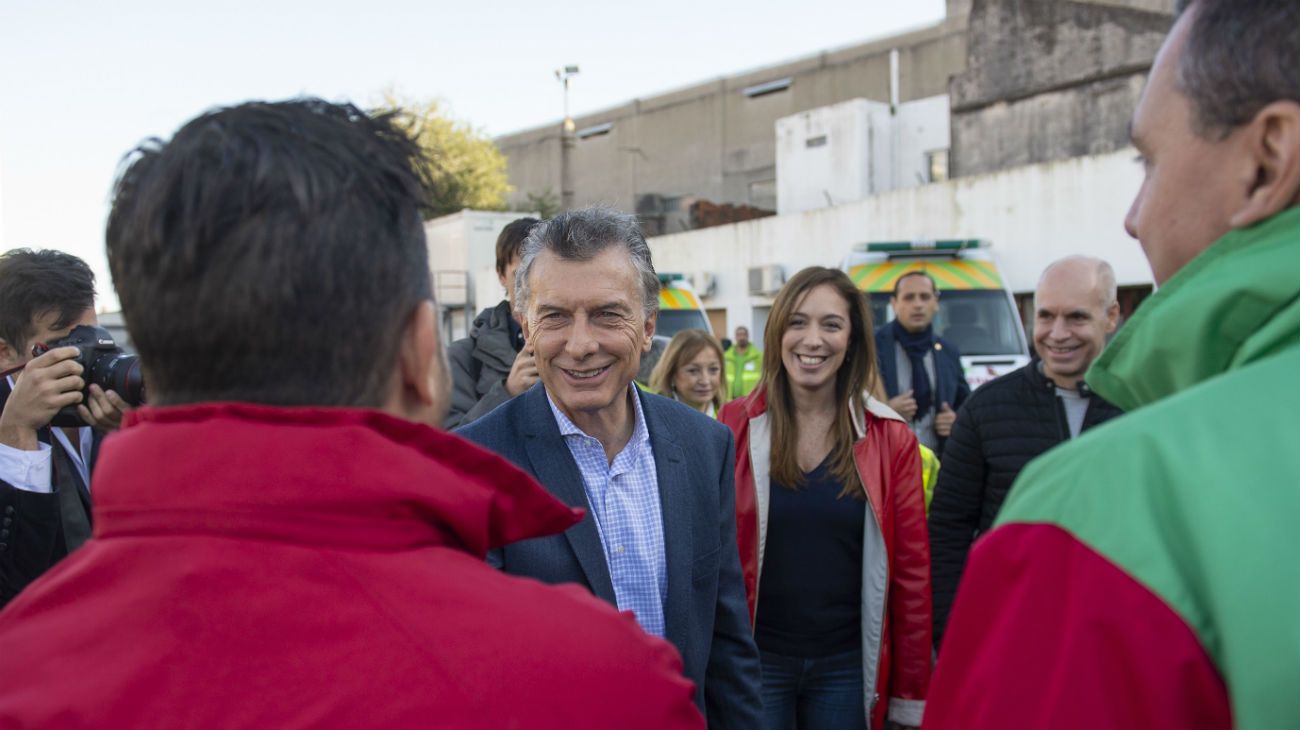 Mauricio Macri junto a María Eugenia Vidal y Horacio Rodríguez Larreta visitaron el partido bonaerense de Lanús.