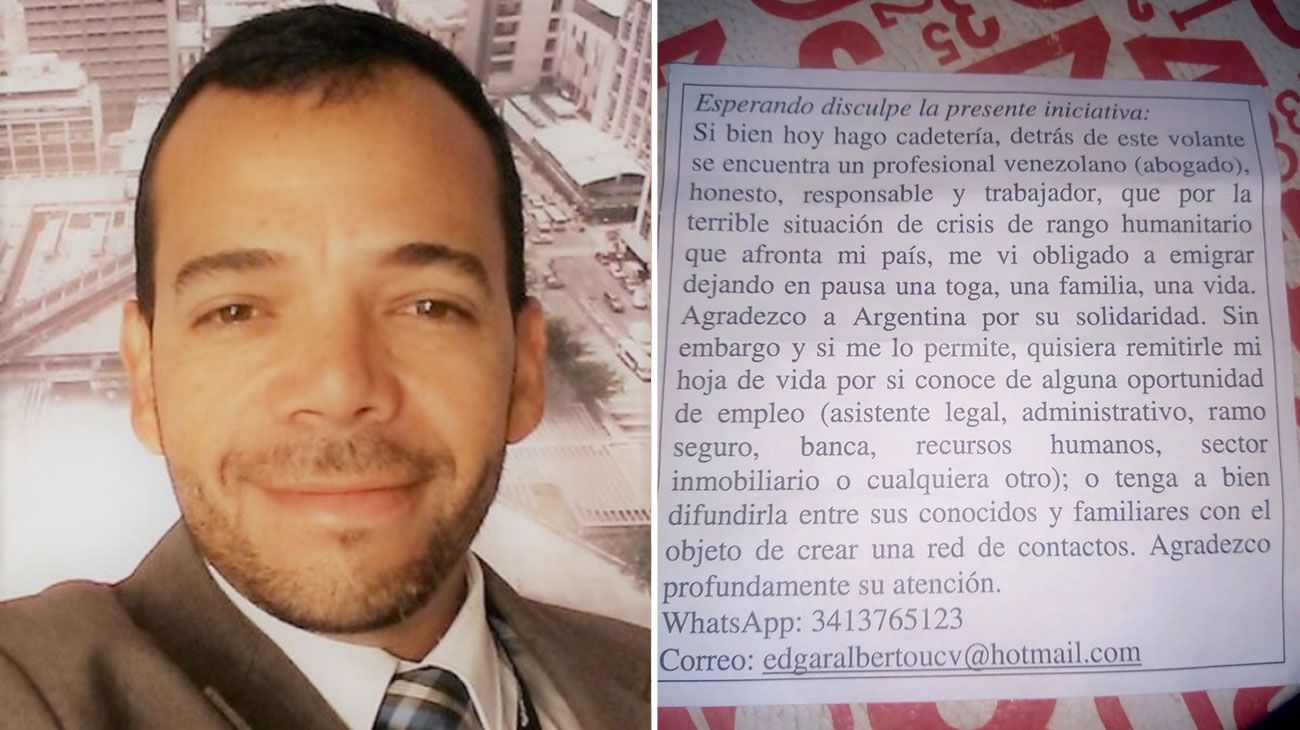 El papel que Edgar Domínguez le entregó a una clienta en Rosario y que se volvió viral.