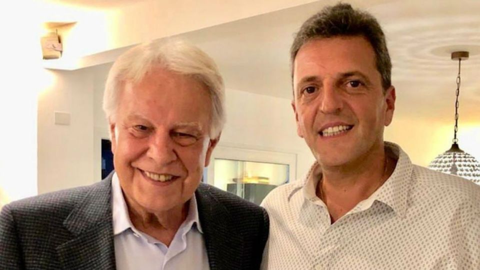 Sergio Massa este sábado junto al expresidente español, Felipe González