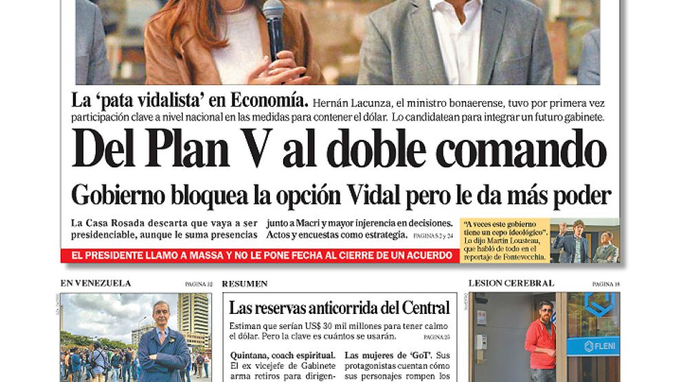 Tapa del Diario PERFIL del domingo 5 de mayo de 2019.