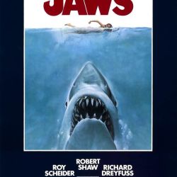 El póster de Jaws fue creado por el artista Roger Kastel para la película de Steven Spielberg en 1975.