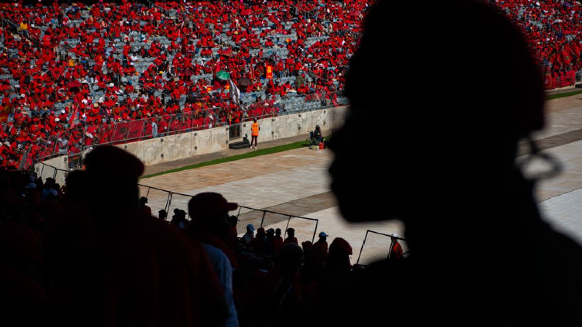 Economic freedom fighters campaign rally ahead of South African election.