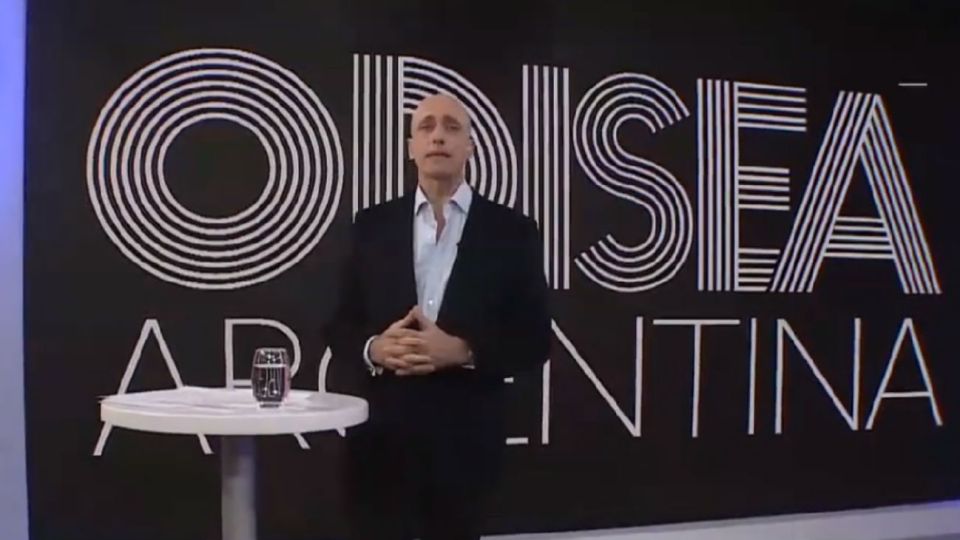 El periodista Carlos Pagni durante la emisión de Odisea Argentina.